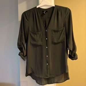 H&M Size 2 silk button down shirt